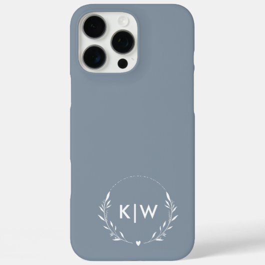 ほこりっぽい青と白 | イニシャルモダンモノグラム Case-Mate iPhoneケース (裏面)