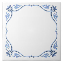 ほこりっぽい青と白 タイル