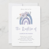 ほこりっぽい青と紫のボホ |レインボーバプテスマ 招待状 (正面)