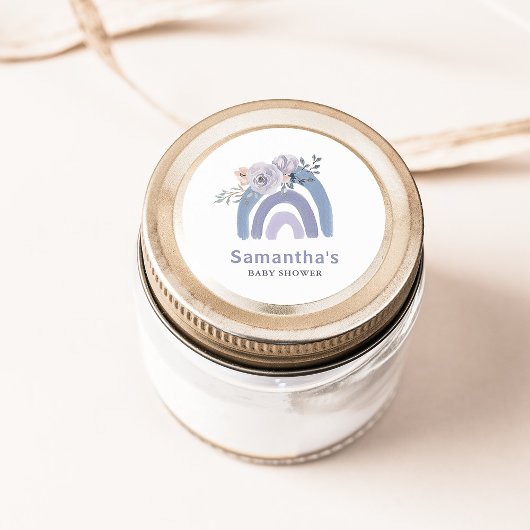 ほこりっぽい青と紫のボホ |レインボーベビーシャワー ラウンドシール