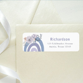 ほこりっぽい青と紫のボホ |レインボー ラベル