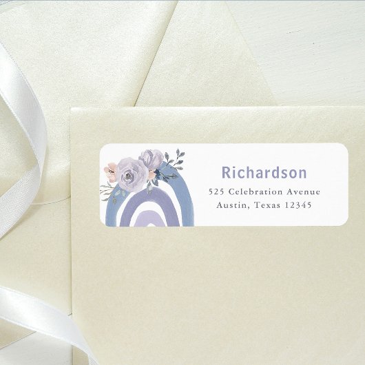 ほこりっぽい青と紫のボホ |レインボー ラベル