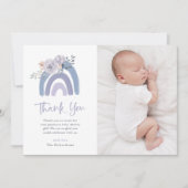 ほこりっぽい青と紫 |レインボーベイビーシャワー写真 サンキューカード (正面)