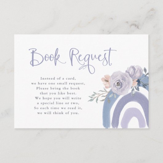 ほこりっぽい青と紫 |レインボーベビーブックリクエスト エンクロージャーカード (正面)