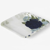 ほこりっぽい青と紺の花の緑 ペーパープレート (傾斜あり)