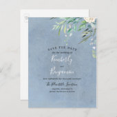 ほこりっぽい青と緑が日付を保存 案内ポストカード (正面/裏面)