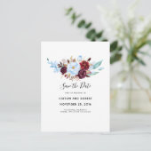 ほこりっぽい青と赤のフローラ水の色の日付を保存 案内ポストカード (スタンド正面)