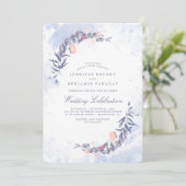 ほこりっぽい青と赤面の水の色 – フローラ結婚の 招待状 (スタンド正面)