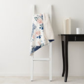 ほこりっぽい青と赤面ピンクのエレガント花スタイリッシュ シェルパブランケット (インサイチュ)