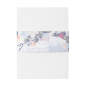 ほこりっぽい青と赤面フローラ水の色結婚ズ 招待状ベリーバンド (裏面例)