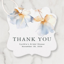 ほこりっぽい青と金ゴールドの花ありがとう フェイバータグ