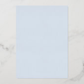 ほこりっぽい青と金ゴールドの花ミニマル結婚リスト 箔招待状 (裏面)