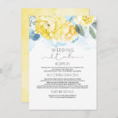 ほこりっぽい青と黄結婚色のフローラ情報 エンクロージャーカード (正面/裏面)