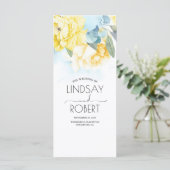 ほこりっぽい青と黄色の花の結婚式 プログラム (スタンド正面)