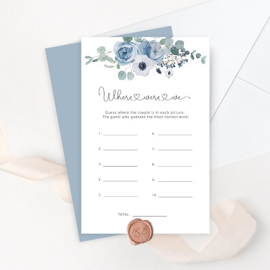 ほこりっぽい青どこに私たちはブライダルシャワーゲーム