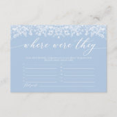 ほこりっぽい青どこ彼らはブライダルシャワーゲーム エンクロージャーカード (正面)