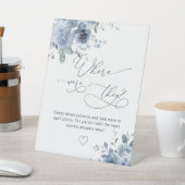 ほこりっぽい青どこ彼らはブライダルシャワーゲーム 台座サイン (インサイチュ)