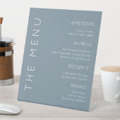 ほこりっぽい青のメニューサインモダン、メニューサイン 台座サイン (インサイチュ)