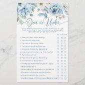 ほこりっぽい青の上またはブライダルシャワーゲーム (正面)