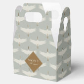 ほこりっぽい青の中性の鳥の鶴のアールデコモノグラム フェイバーボックス (オープン)