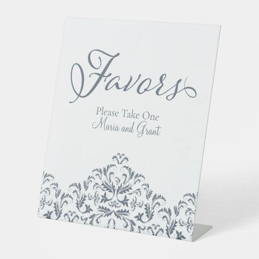 ほこりっぽい青の好意の書道シンプルヴィンテージ 台座サイン (正面)