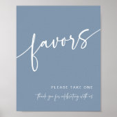 ほこりっぽい青の好意サインモダンミニマリスト ポスター (正面)