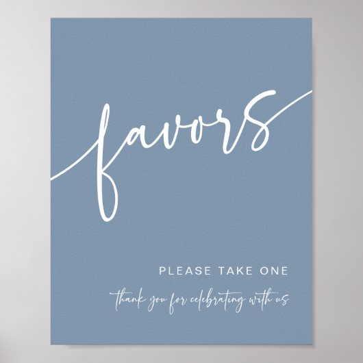 ほこりっぽい青の好意サインモダンミニマリスト ポスター (正面)