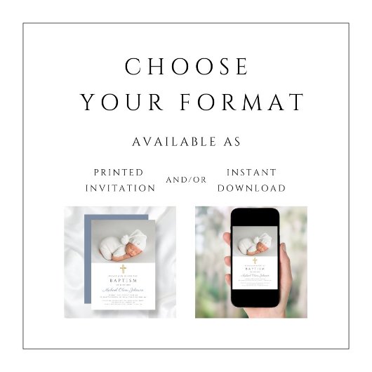 ほこりっぽい青の宗教十字少年の写真バプテスマ 招待状