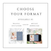 ほこりっぽい青の宗教十字少年の写真バプテスマ 招待状