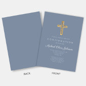 ほこりっぽい青の宗教的な木製クロスボーイの確認 招待状