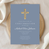 ほこりっぽい青の宗教的な木製クロスボーイの確認 招待状