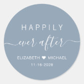 ほこりっぽい青の後ずっと幸せに結婚なって ラウンドシール (正面)