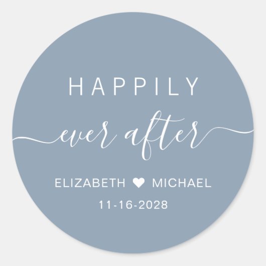 ほこりっぽい青の後ずっと幸せに結婚なって ラウンドシール (正面)