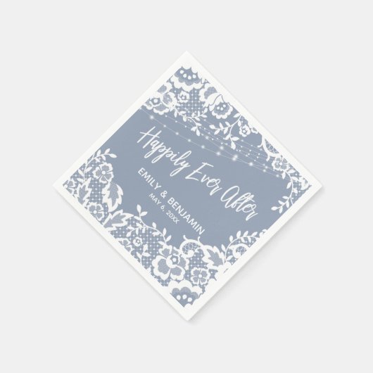 ほこりっぽい青の後で白い光が幸せにレースをする スタンダードカクテルナプキン (角)