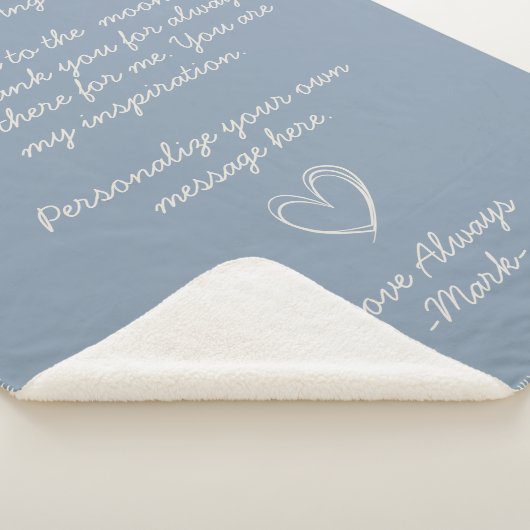 ほこりっぽい青の手書きラブレターまたはメッセージ シェルパブランケット (3/4)