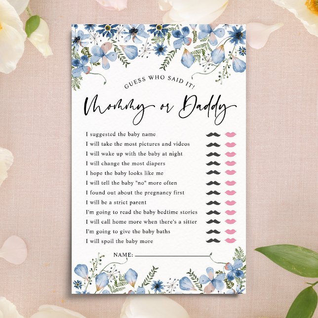 ほこりっぽい青の推測誰がママまたはパパ赤ちゃんシャワーゲーム (クリエイターアップロード済み)