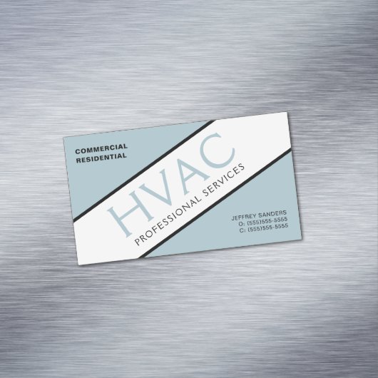 ほこりっぽい青の暖房と冷却HVAC マグネット名刺 (インサイチュ)