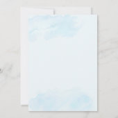 ほこりっぽい青の最初の聖餐式のスペインの招待 招待状 (裏面)