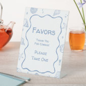 ほこりっぽい青の沿岸ビーチベビーシャワーの好意 台座サイン (インサイチュ)