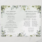 ほこりっぽい青の緑をテーマにした折り畳み結婚式 プログラム (裏面)