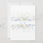 ほこりっぽい青の繊細なワイルドフラワー結婚式招待状 招待状 (裏面)