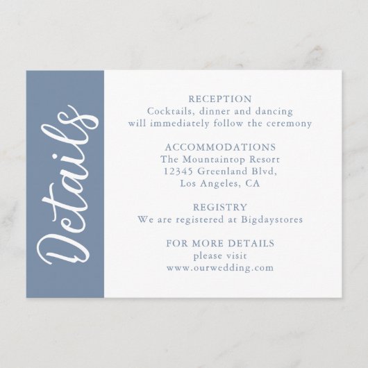 ほこりっぽい青の装飾書 エンクロージャーカード (正面)