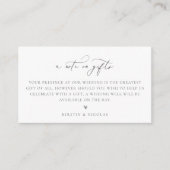 ほこりっぽい青の贈り物に関する結婚メモ エンクロージャーカード (正面)