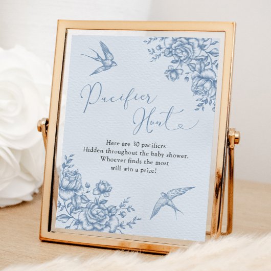 ほこりっぽい青の陳腐なベビーシャワーおしゃぶり狩り ポスター