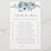 ほこりっぽい青は彼女はむしろブライダルシャワーゲーム (正面)