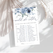 ほこりっぽい青は彼女はむしろブライダルシャワー試合だろう