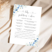 ほこりっぽい青アイボリー赤ちゃんシャワー予測カード