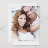 ほこりっぽい青エレガントい野の花結婚2枚 セーブザデート (裏面)