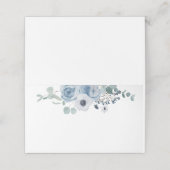 ほこりっぽい青エレガントフローラア結婚ネモン プレイスカード (外部開封)
