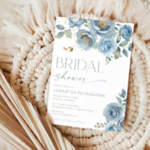 ほこりっぽい青エレガントフローラバラブライダルシャワー